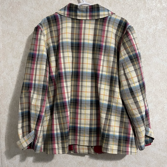 CJ Banks plaid, fall, pea coat. 2X - Picture 2 of 6